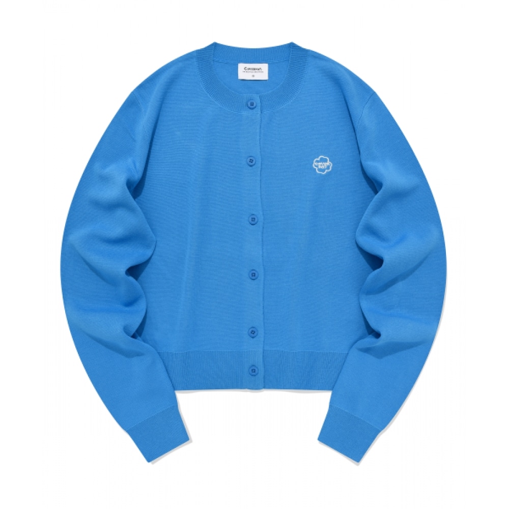 COVERNAT 女性用クロップニットカーディガンブルー