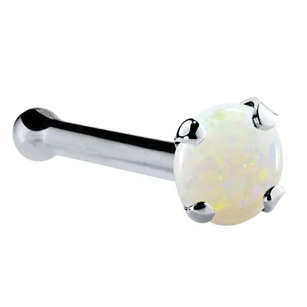 1.5mmオパール プラチナ950 ノーズスタッド 鼻ピアス 20G ノストリル ボディピアス ニッケルフリー オーストラリア産 本物 天然石 20ゲージ 高級 プレゼント p9nst-20-op15