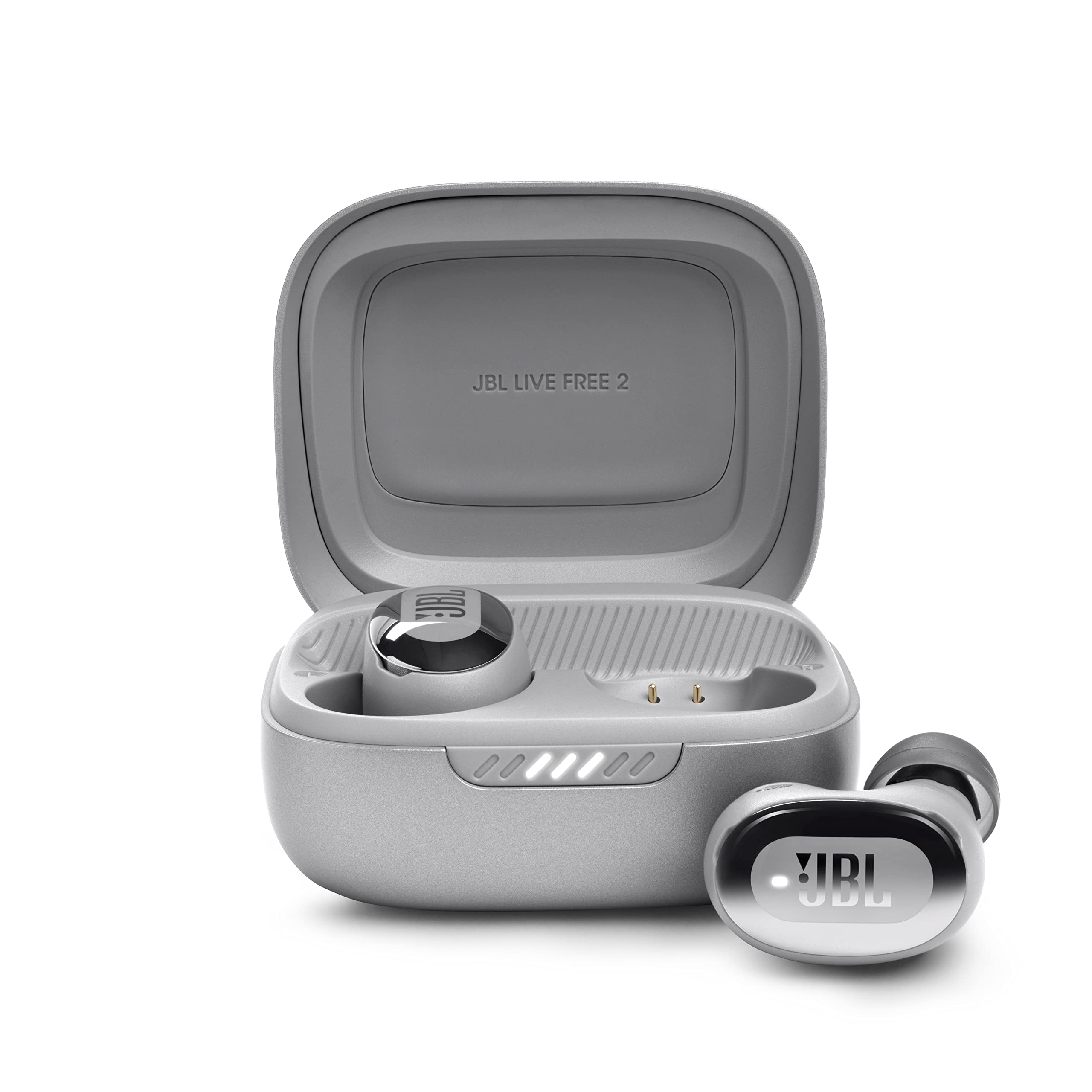 JBL LIVE FREE 2 ワイヤレスイヤホン bluetooth マルチポイント/ハイブリッド ノイズキャンセリング/IPX5/ワイヤレス充電対応/シルバー/ JBLLIVEFREE2TWSSI