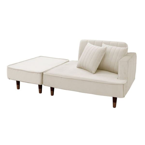 大人かわいい組み合わせ コンパクトカウチソファ アイボリー