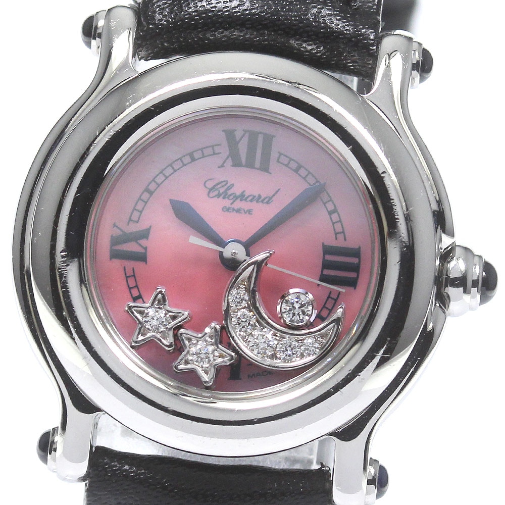 ショパール Chopard 27/8250-21 ハッピースポーツ ムーン&スター クォーツ レディース _737623【中古】