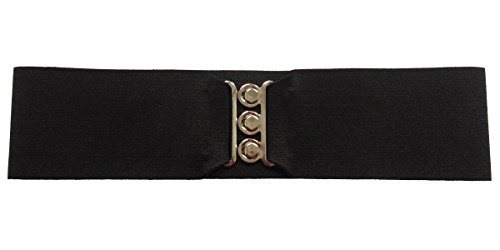 sb オーバーのアイテム取扱☆ Silver Clasp 50s Style Cinch 3 Wide Elastic Belt US Black and XL Women for Junior Plus 2X Sizes 安心の定価販売
