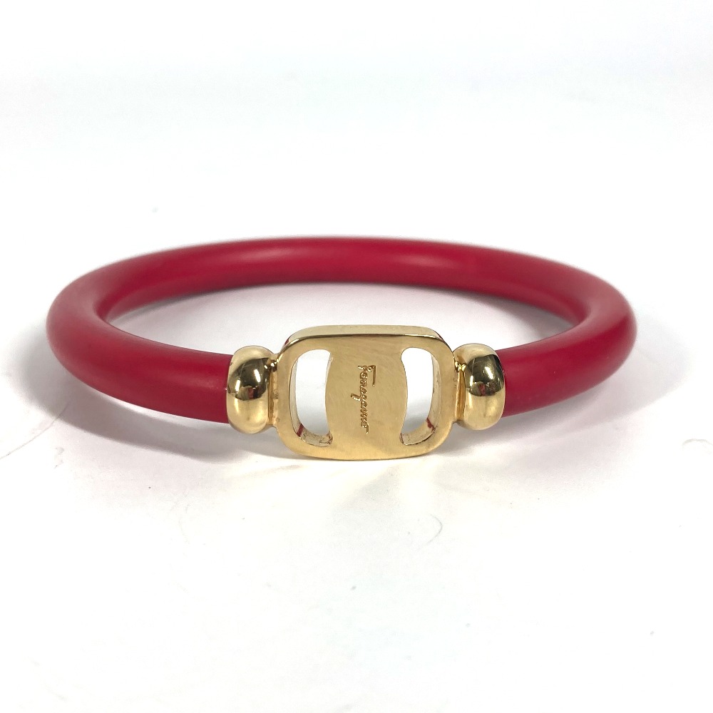 ブレスレット ヴァラ ロゴ バングル アクセサリー レザー レッド