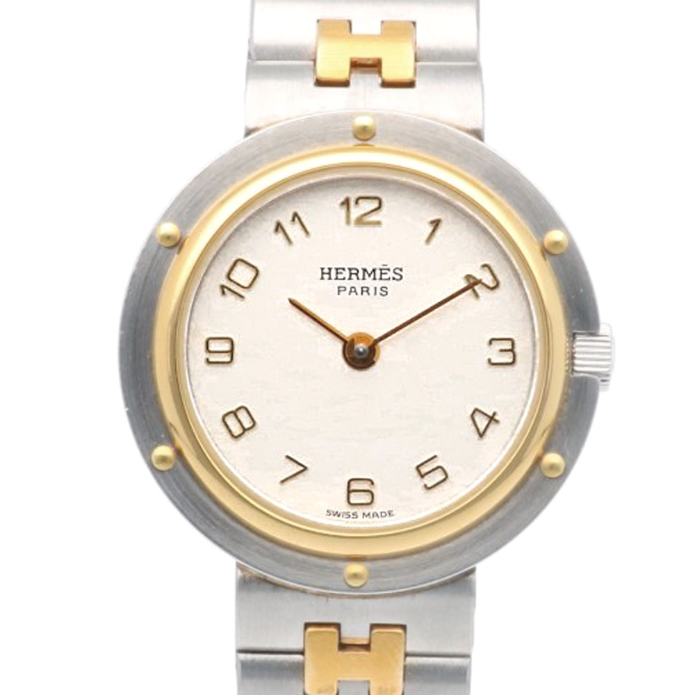 エルメス オリンピア 腕時計 ステンレススチール クオーツ 1年保証 HERMES 中古