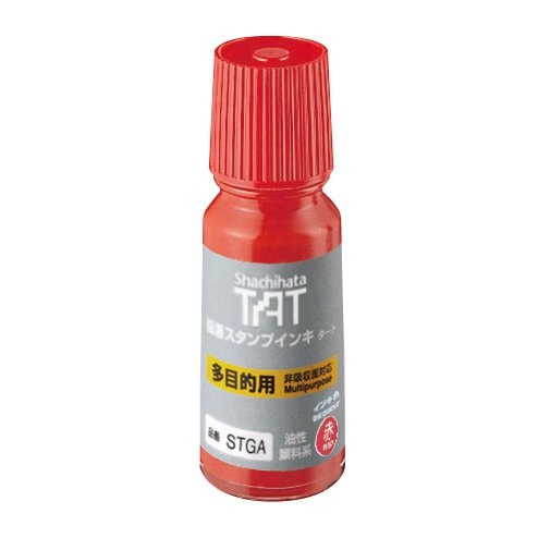 （まとめ買い）TAT（タート） 強着スタンプインキ 多目的用 専用補充インキ 小瓶 油性 インキ色赤 STGA-1-R [x3]