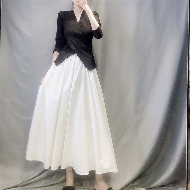 スカート レディース ロングフレアスカート ギャザースカート ハイウエスト ミモレ丈 ロング丈 ウエストゴム フレア 白 ホワイト 黒 ブラック 大人可愛い きれいめ 上品 おしゃれ レトロ ガーリー