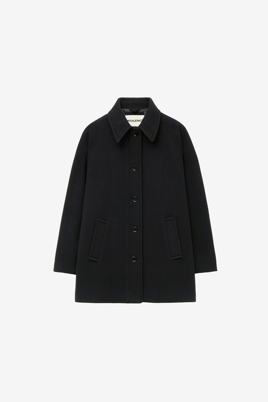 【INSILENCE】[WOMEN] SOFT HALF BALMACAN COAT : BLACK
