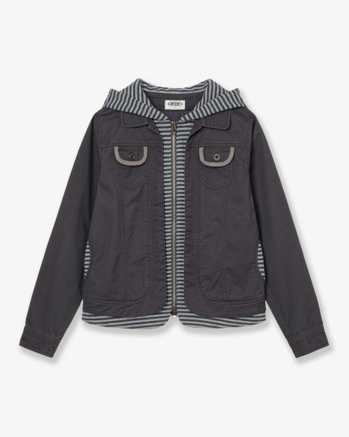 【AEAE】 HOODIE LAYERED JACKET [CHARCOAL] 正規品
