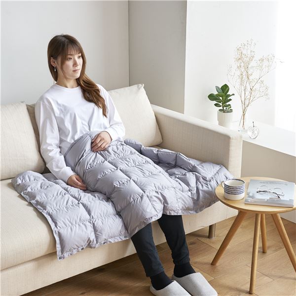 Vanduck Down85% かるふわ羽毛多機能マルチケット フリーサイズ グレー