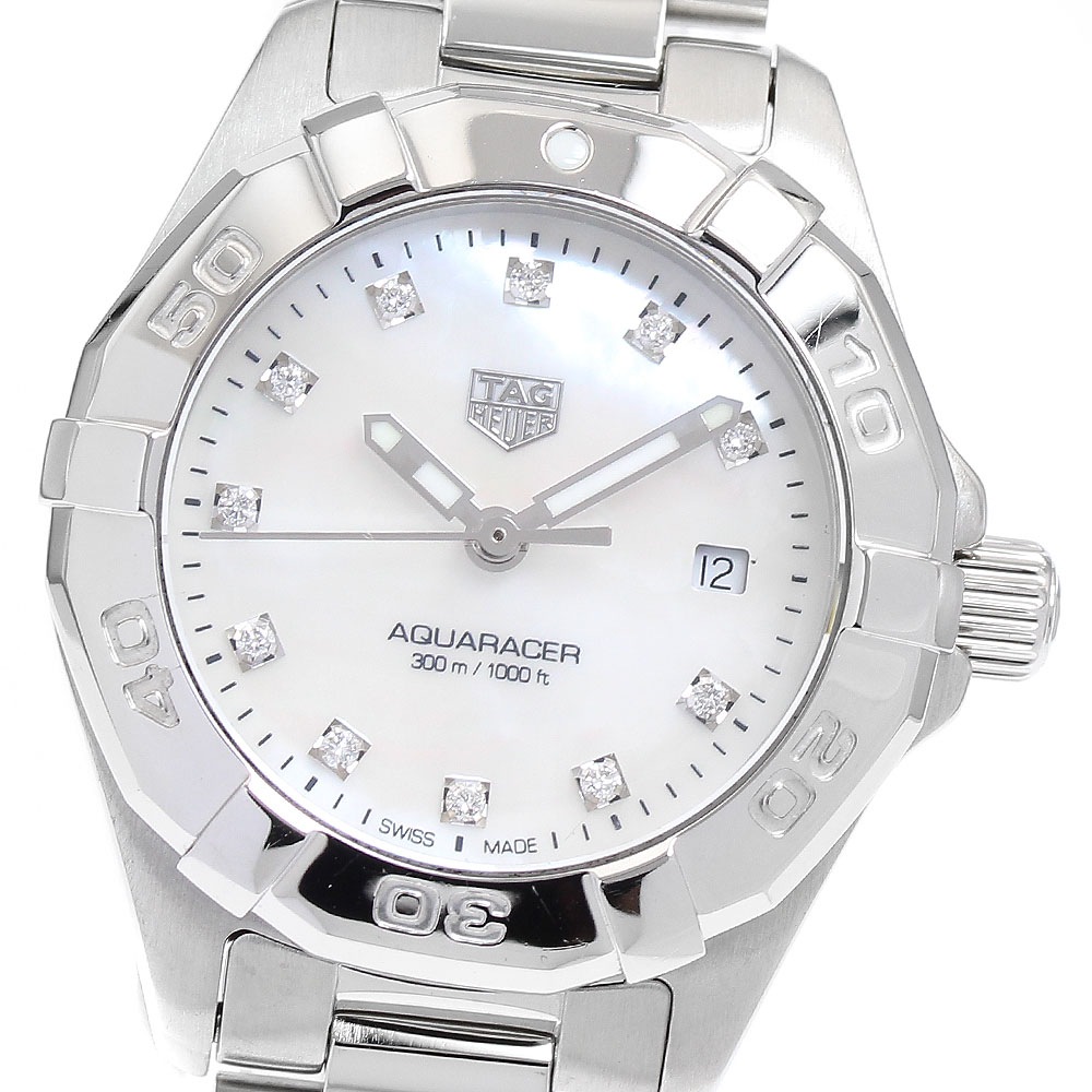 タグホイヤー TAG HEUER WBD1414 アクアレーサー 11Pダイヤ デイト クォーツ レディース 良品 _901957【中古】