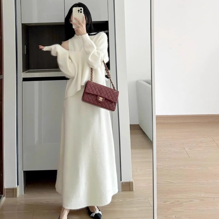 ニット ワンピ 2点セット ワンピース セットアップ ツーピース セーター ロング丈 長袖 ニット かわいい 大人可愛い きれいめ シンプル カジュアル 大人 上品 おしゃれ お洒落 かっこいい