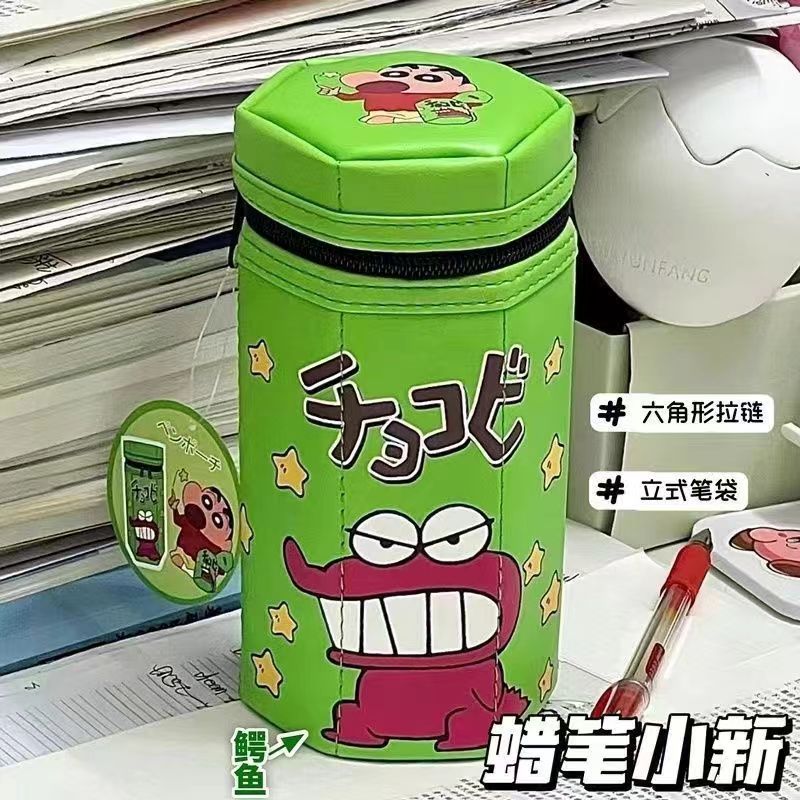 クレヨンしんちゃん六角形ジッパー縦型ペン袋クリエイティブ漫画クレヨンしんちゃんペン袋大容量文房具箱
