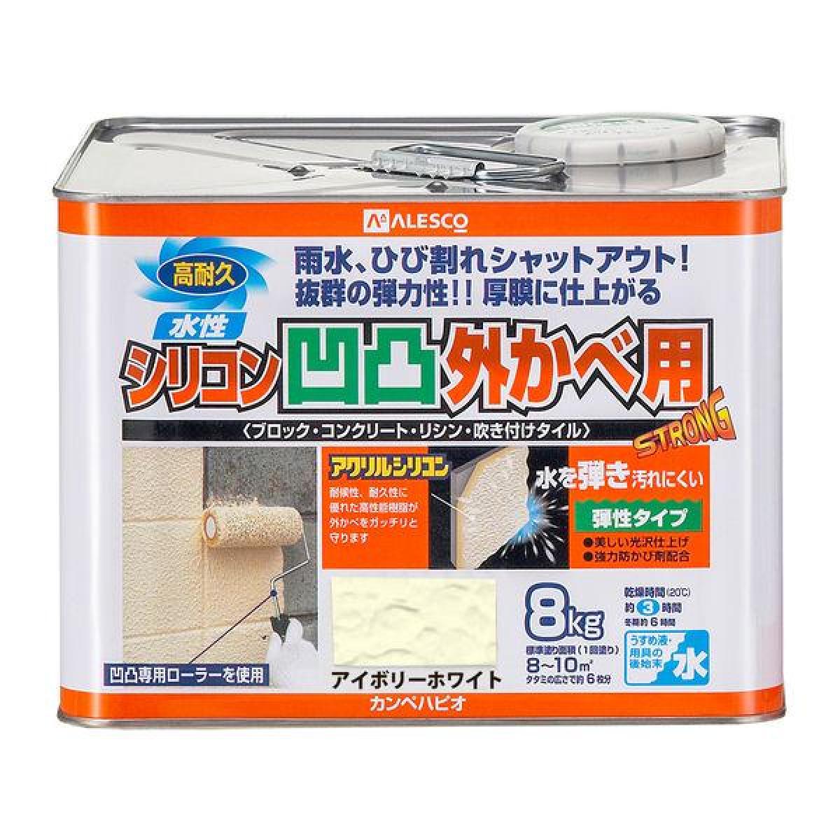 カンペハピオ 水性シリコン凹凸外かべ用塗料 アイボリーホワイト ８ｋｇ 5,977円