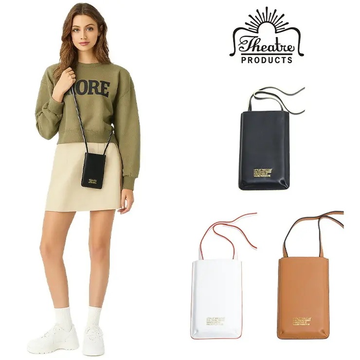 THEATRE PRODUCTS シアタープロダクツ レタレット MOBILE CASE BE200422 スマホケース ネックポーチ ショルダー カードケース レザー 人気 オシャレ インスタ 表参