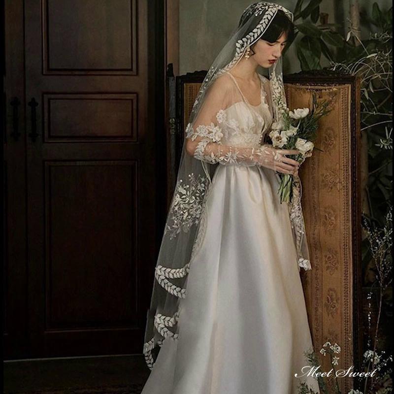 ウエディングベール ウェディングベール コーム付き マリアベール ミドルベール ロングベール ブライダル 結婚式 二次会 披露宴 花嫁 前撮り オフホワイト