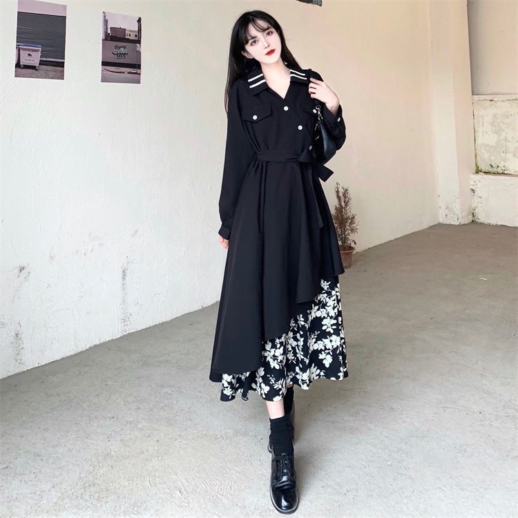 ニッチデザイン 2024春 パッチワーク イレギュラー ヘップバーンスタイル 着痩せ 気質 カジュアル 着痩せ ヘップバーンスタイル 花柄のスカート 母の日30%制限