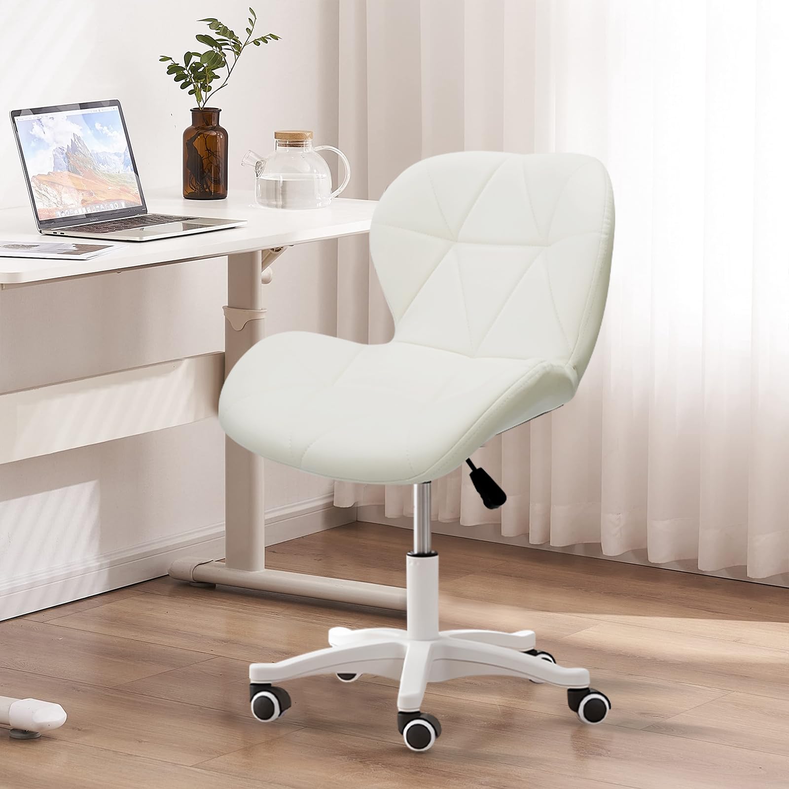 [Supzmg] オフィスチェア 椅子 テレワーク 疲れない 一体成形椅子 デスクチェア ワークチェア コンパクト 無段階昇降 360度回転 静音PUキャスター 勉強椅子 事務用 LRYPMS (フェ