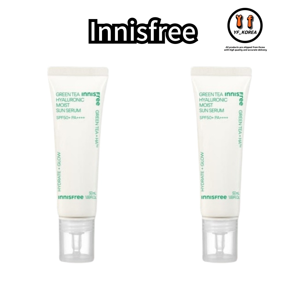 (1+1) グリーンティー ヒアルロン酸 モイスチャー サン セラム SPF50+ PA++++ 50mL 美容液 + 無料ギフト付き