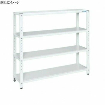 サカエ ラック 1200x350x1200mm パールホワイト 4段タイプ STN1-1212W