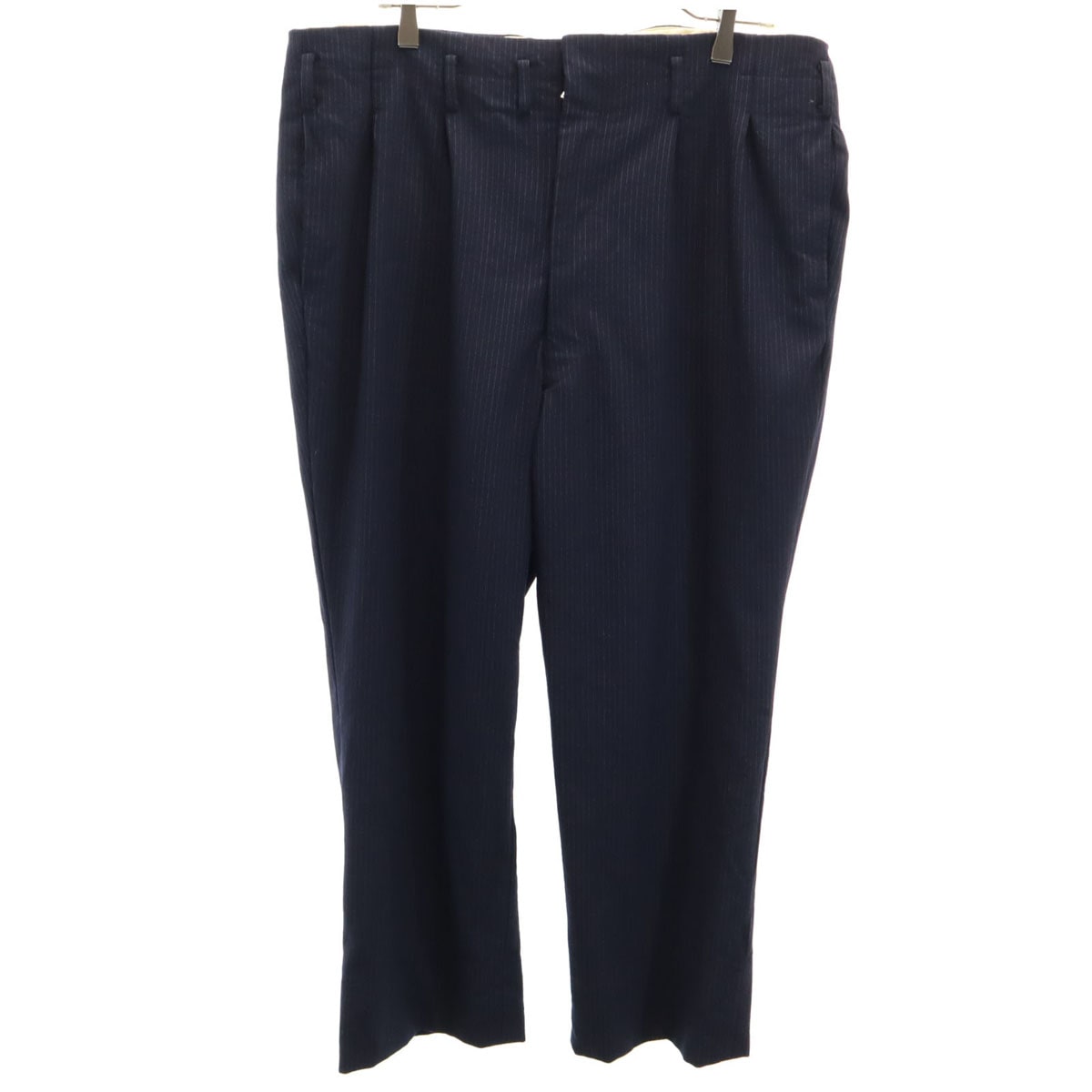 70s ヴィンテージ ピンストライプ柄 スラックスパンツ ネイビー TALONジップ メンズ 古着