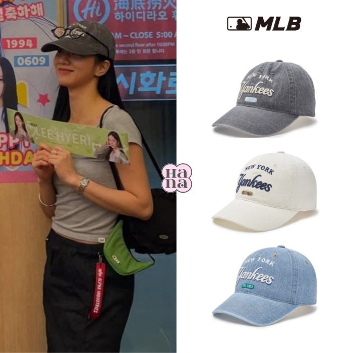 [ヘリ着用] カラー デニム アンストラクチャー ベースボールキャップ 小顔帽子 韓国限定販売 男女共用 [3カラー] + OMAKE 付き