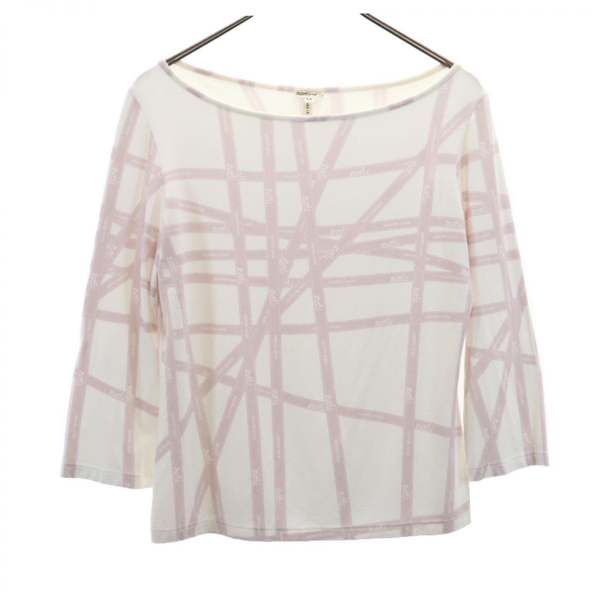 イタリア製 7分袖 カットソー LA ホワイト系 レディース