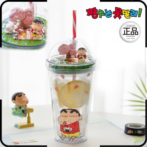 クレヨンしんちゃん　水筒　 ストロー付き タンブラー 475ml 韓国購入 クレヨンしんちゃん 水筒 ストロー付き タンブラー 475ml 韓国購入