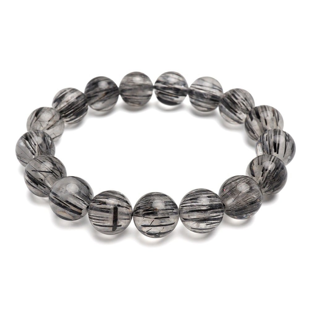 天然ブラックルチルクォーツブレス 12mm [b890-12mm]