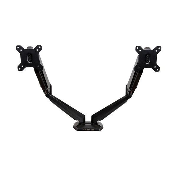 StarTech.com 2面対応多関節デュアル液晶アーム USB2ポート/イヤホン/マイク端子付き クランプ固定方式 スプリング式高さ調節機構ARMSLIMDUO 1台その他PC用アクセサリー