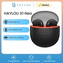 HAYLOU X1 Neo TWS Bluetooth 5.3 イヤホン 0.06 秒の低遅延 20 時間のバッテリー寿命軽量タッチコントロールワイヤレスヘッドフォンイヤフォン