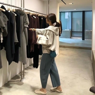 涼しく楽ちん セットアップ 長袖セーター/ワイドパンツニットセットアップ カジュアル/セットアップ/レディース 秋冬