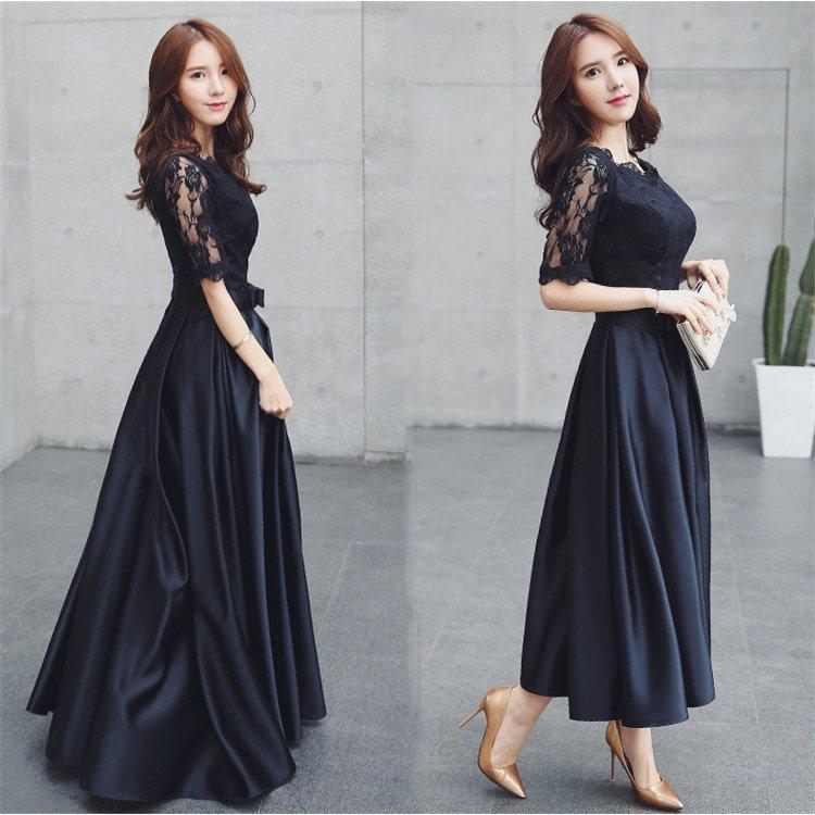 ロングドレス 演奏会 パーティードレス ドレス レディース 結婚式 ドレス ロング丈 パーティドレス Vネック マキシ丈 発表会 お呼ばれ 二次会 上品 フレア 6,182円