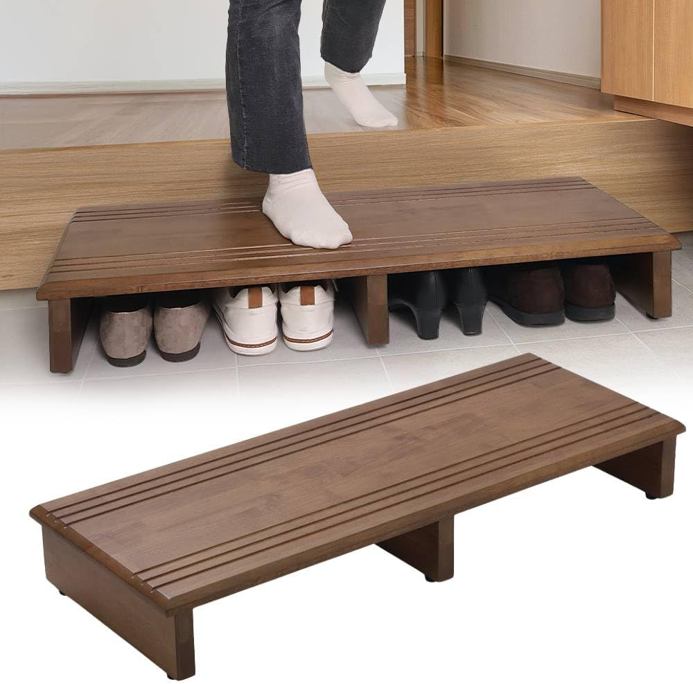 iimono117 踏み台 木製 玄関台 (幅45/60/90/120cm) 高さ13 耐荷重 100 おしゃれ 玄関 台 段差ステップ 天然木 製 ひざ 腰 負担軽減 子供 高齢者 ペット (ブ