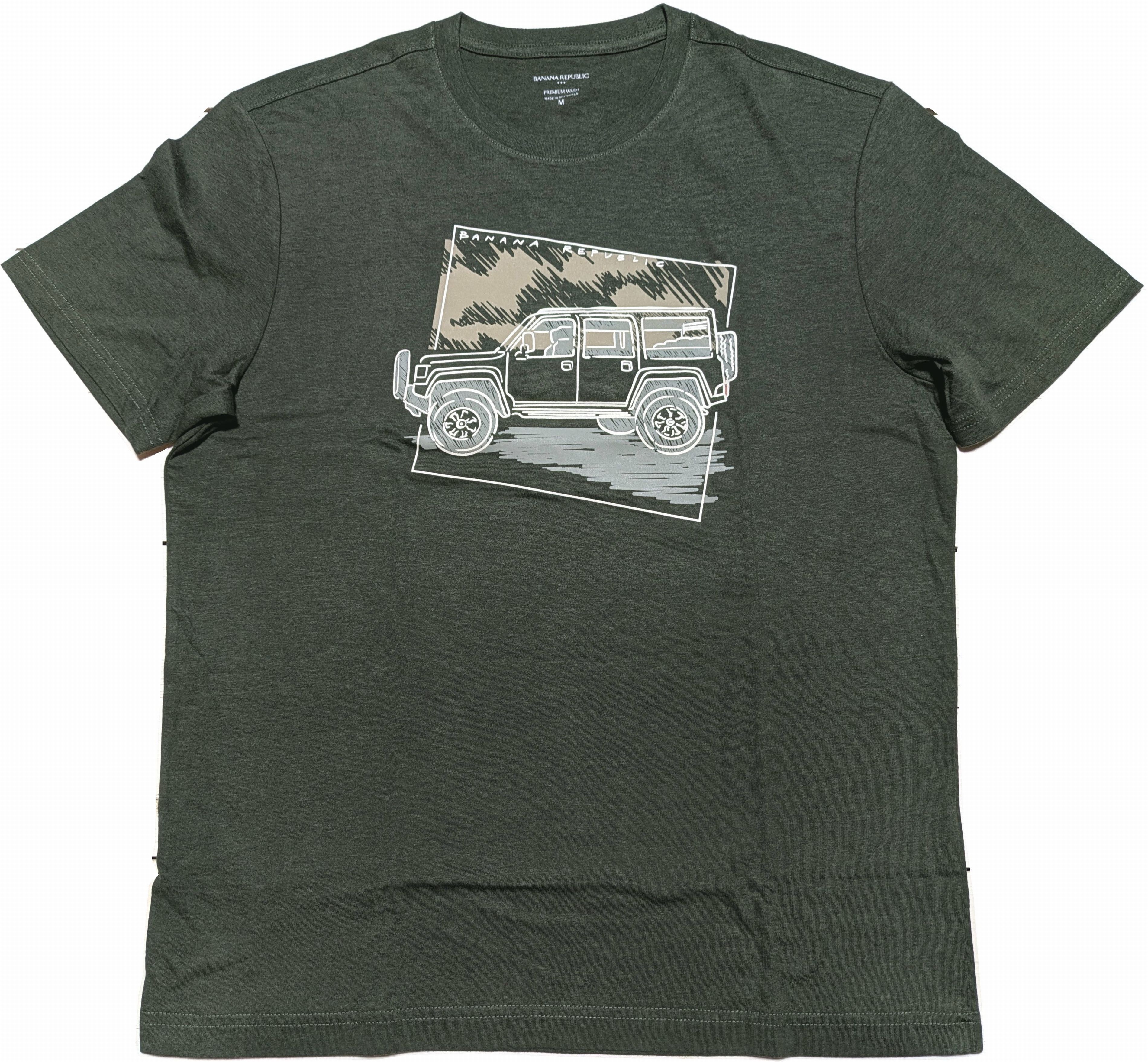 半袖 プリント Tシャツ グリーン メンズ BANANA REPUBLIC 087