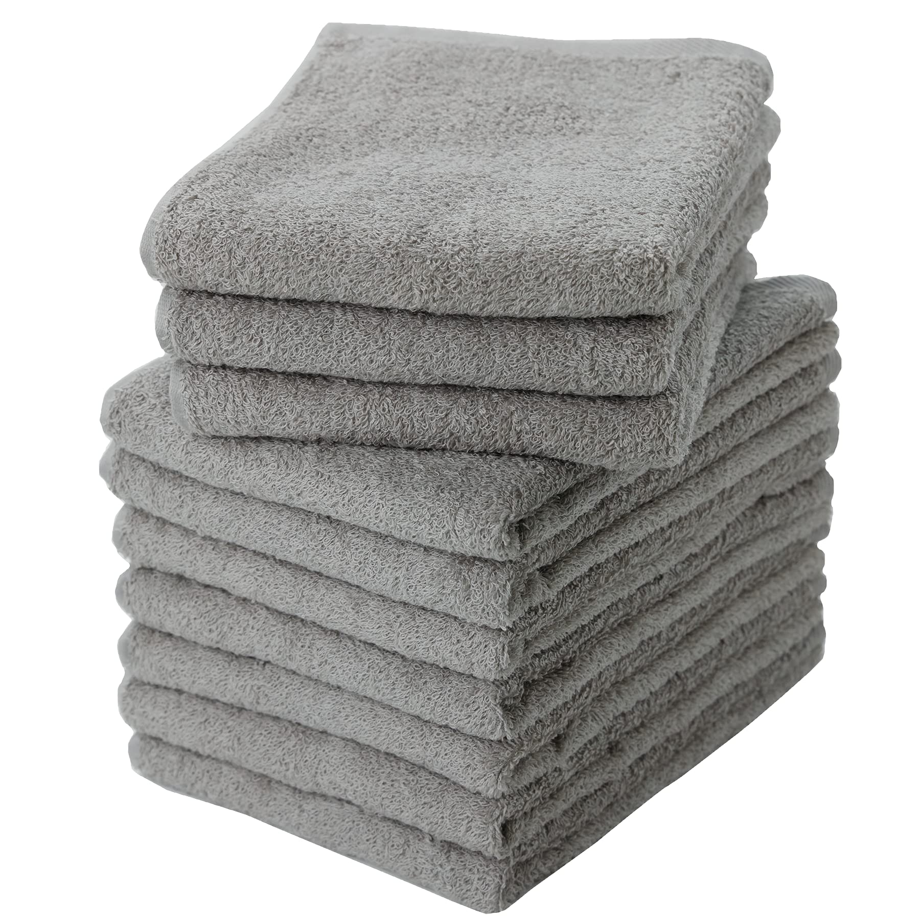 泉州タオル フェイスタオル 中厚手(320匁) 日本製 綿100% 吸水 業務用 同色10枚セット ライトグレー 5,098円