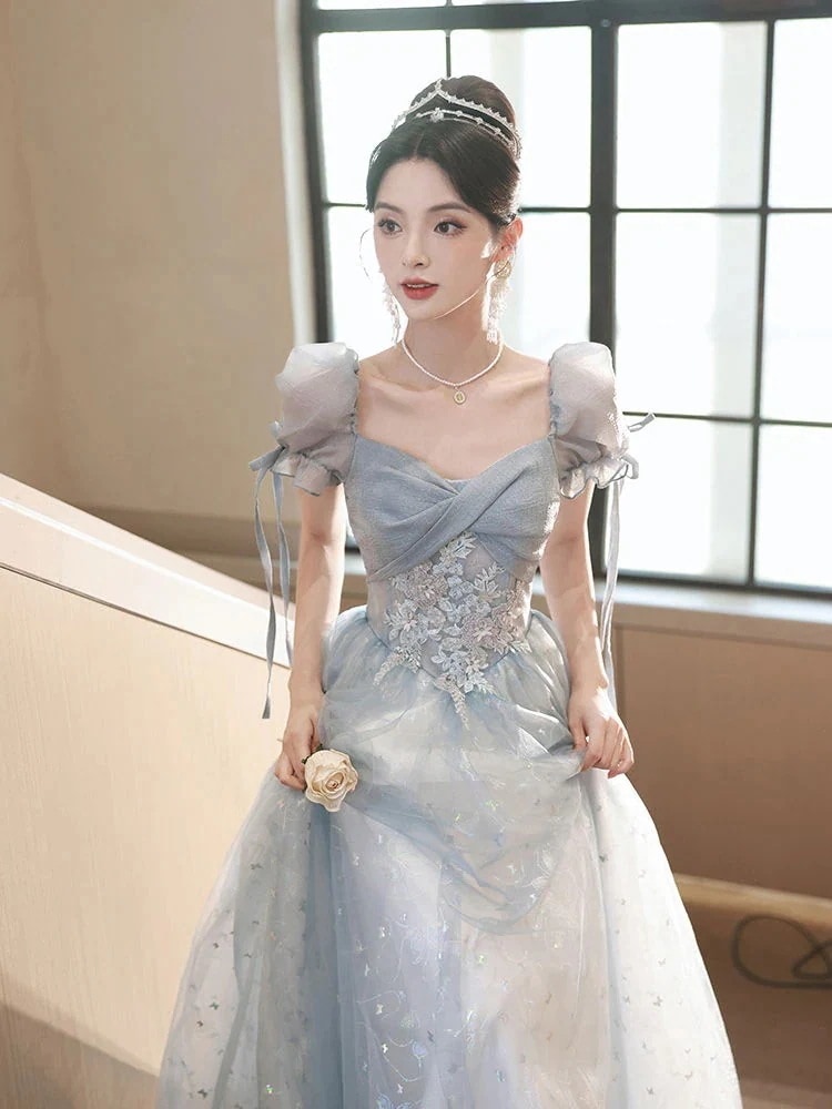 2024 春 ワンピース ふわっとフレアスカート フレンチイブニングスカート 宴会 結婚式 ドレス パーティードレス お呼ばれ 披露宴