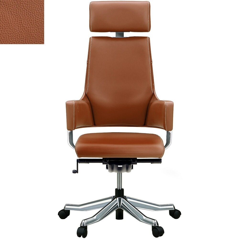 関家具 タスクチェア デルフィ フルレザー ハイタイプ キャメル 068268