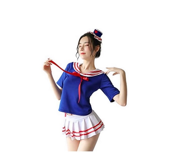 セーラー服可愛いコスプレコスチュームstumeランジェリー 可愛いセーラー服 シースルー海軍風