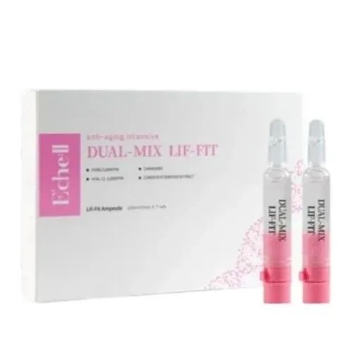 [国内正規品] エチェル DUAL-MIX DUAL-MIX LIF-FIT（PDRN） 7本入り×2.5mL (溶液2.0mL + パウダー0.5mL) 専用キャップ1個入り エチェル