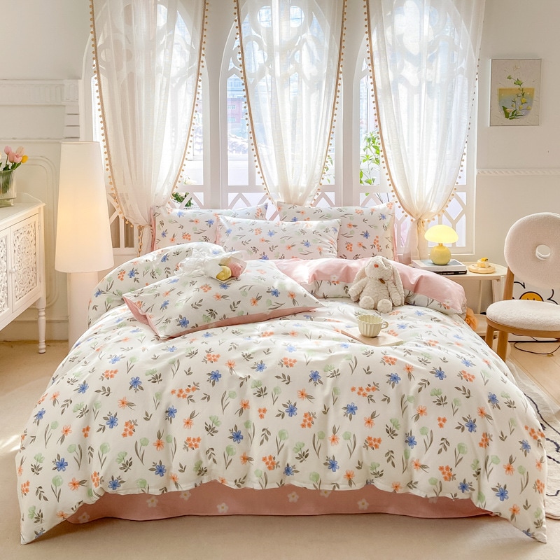 全綿50 s高支高密混合風全綿4点セット学生寮3点セット