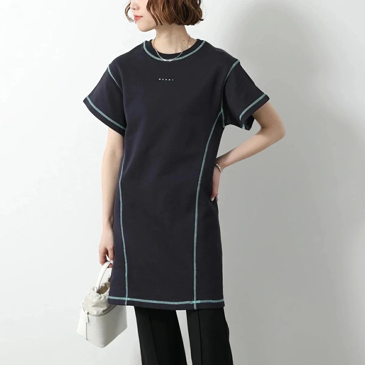 MARNI KIDS マルニ キッズ ワンピース M01302 M00V0 レディース ガールズ 半袖 コットン スウェット ロゴ 0M803