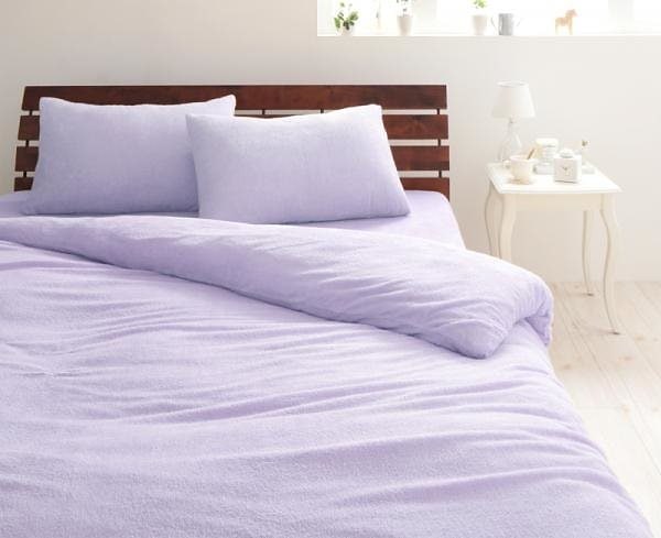 20色から選べる！365日気持ちいい！コットンタオルのカバーリング [ボックスシーツのみ] クイーン ラベンダー