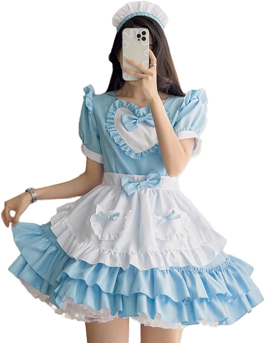 メイド服 コスプレ ゴスロリ 萌え 衣装 フリル ロリータ プリンセス かわいい 首飾り付き ワンピ