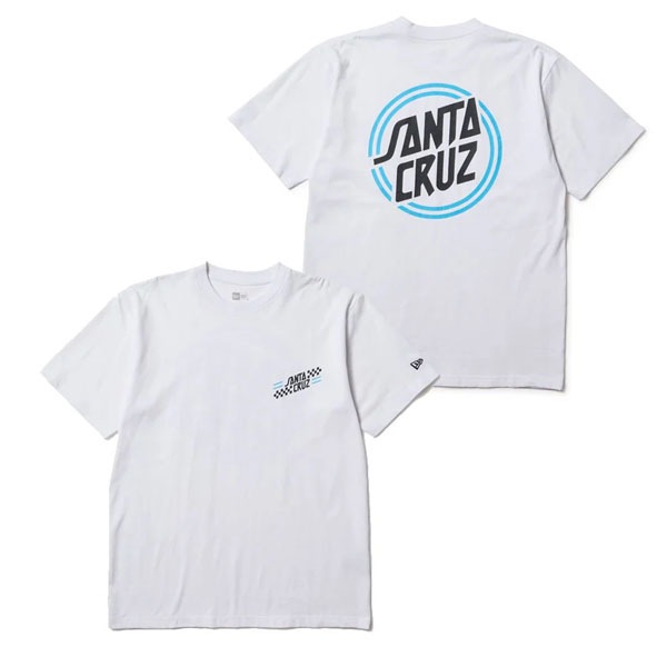 ニューエラ NEW ERA 半袖 コットン Tシャツ SANTA CRUZ サークルロゴ ホワイト レギュラーフィット 14384107 Tシャツ