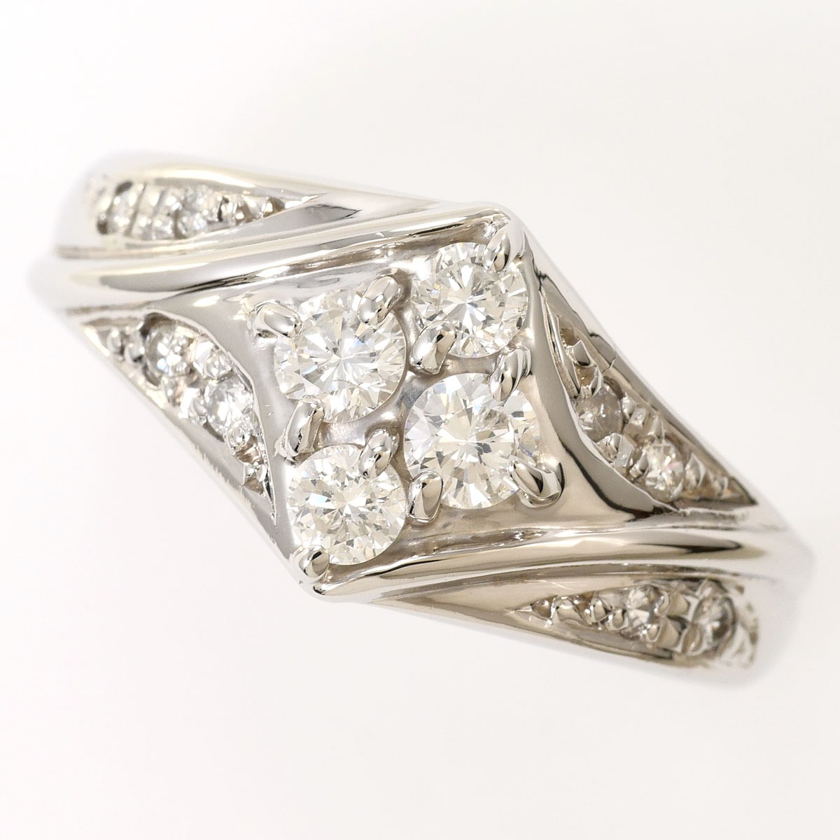 PT900 プラチナ リング・指輪 14号 ダイヤモンド 0.500 ct 鑑別書 総重量約6.0g ジュエリー 中古