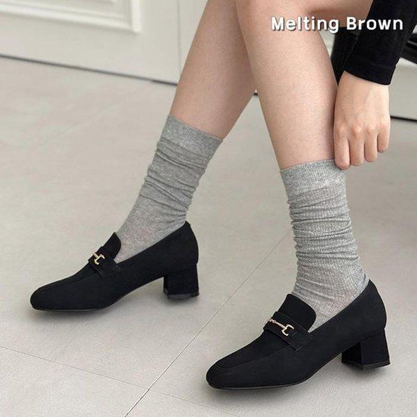 女性牛革ローファーパンプス 4.5cm MT53