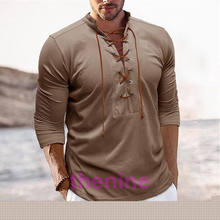 安い商品 今日だけ ヘンリーシャツ メンズ 長袖 カットソー ドローストリングカラー 秋冬 おしゃれ ヘンリーネック 無地 30代 40代 50代 トップス ギフトポイント