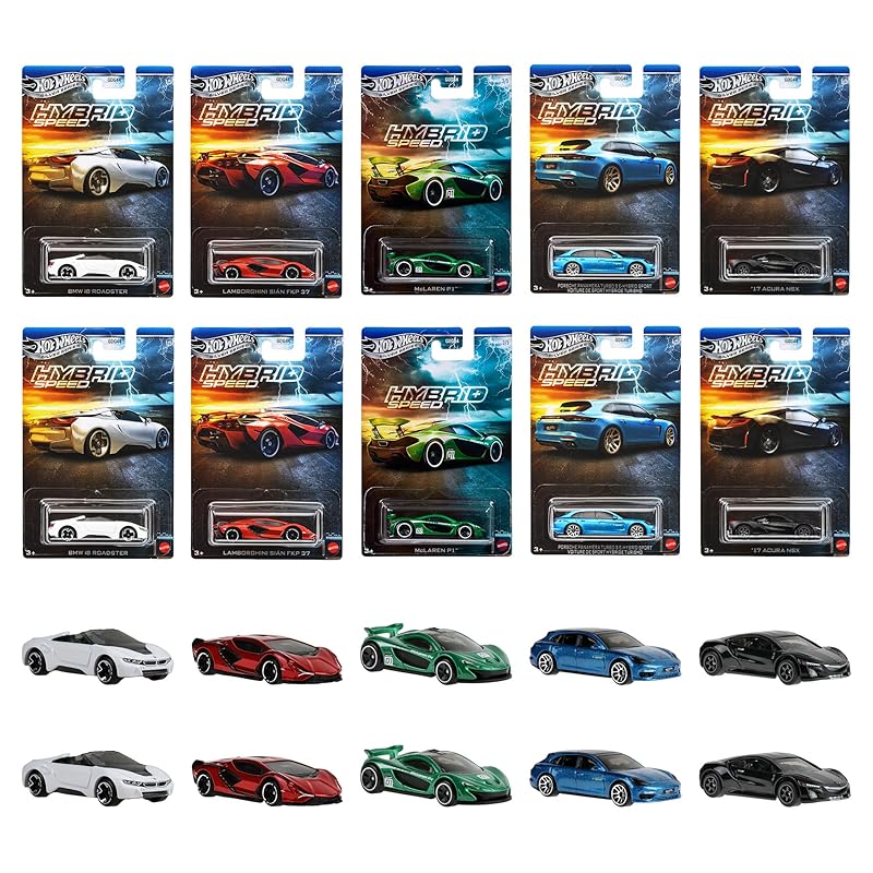 ホットウィール(Hot Wheels) テーマオートモーティブ アソート - ハイブリッド・スピード 乗り物おもちゃ ミニカー 10台入り BOX販売 3歳から マルチ GDG44-987P