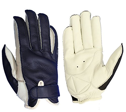 (JRP)ジェイアールピー バイク用レザーグローブ BPS-Y LTD ベーシックショートグローブ ネイビー/アイボリー Mサイズ BPS-Y413