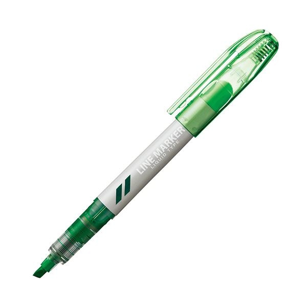 （まとめ）TANOSEE 蛍光マーカー（直液式） シングルタイプ グリーン 1本 [x300セット]